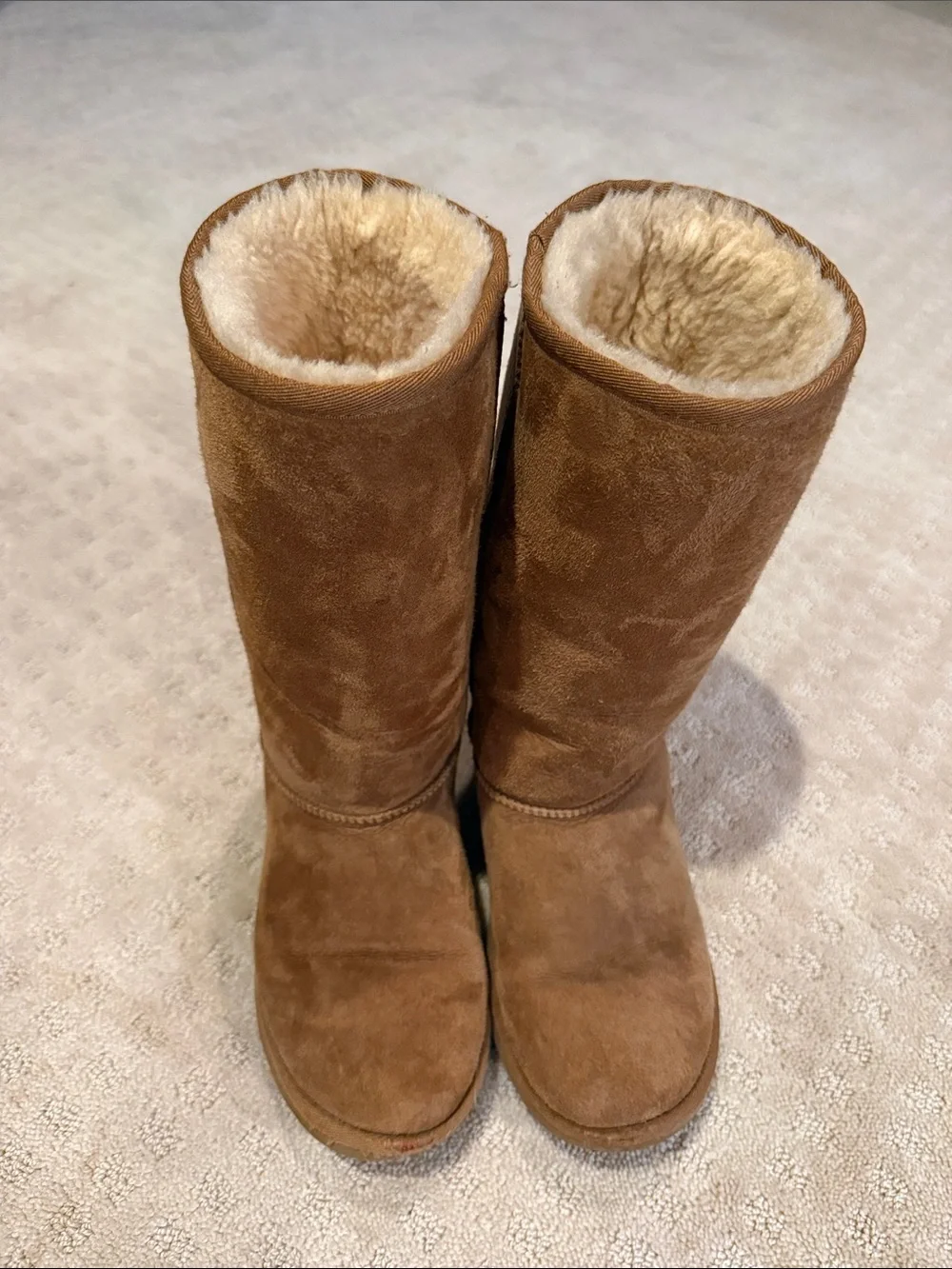 UGG Tall Suede Shearling Boots - Chestnut Brown